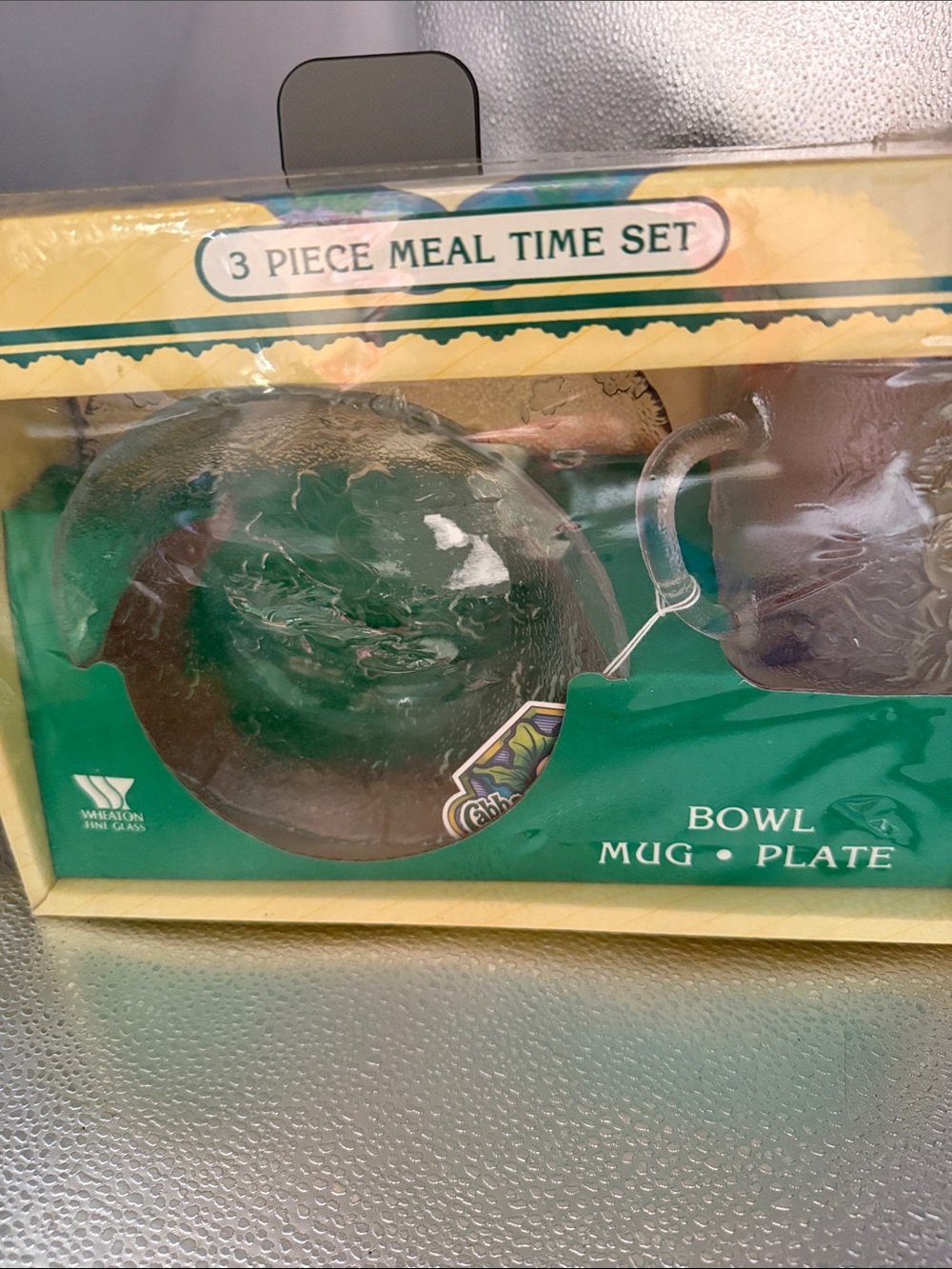 1983 3 Piece NWT Glass Meal Time Cabbage Patch Meal Time Set - Bowl Mug Plate